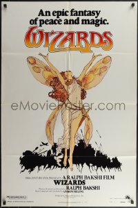 5f1175 WIZARDS style B 1sh 1977 Ralph Bakshi directed animation, fantasy art by William Stout!