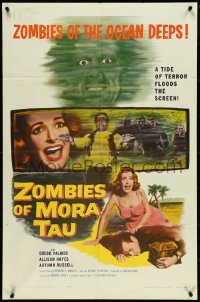 5f1186 ZOMBIES OF MORA TAU 1sh 1957 terrified Autumn Russell, terror on the African voodoo coast!