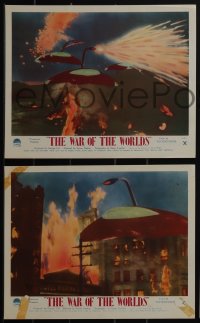 5f1203 WAR OF THE WORLDS 8 English FOH LCs 1953 H.G. Wells classic, special effects scenes & more!