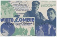 5f1201 WHITE ZOMBIE herald 1932 not alive nor dead, starring Bela Dracula Lugosi, very rare!