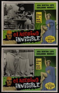 5f0557 EL ASESINO INVISIBLE 5 Spanish/US LCs 1965 Rene Cardona, masked wrestler, ultra rare!