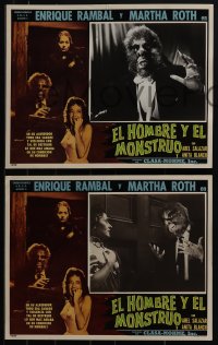 5f0558 EL HOMBRE Y EL MONSTRUO 5 Spanish/US LCs 1960 different images of wolfman, ultra rare!