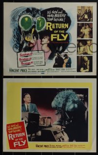 5f0510 RETURN OF THE FLY 8 LCs 1959 Vincent Price, terror created by atoms gone wild, complete set!