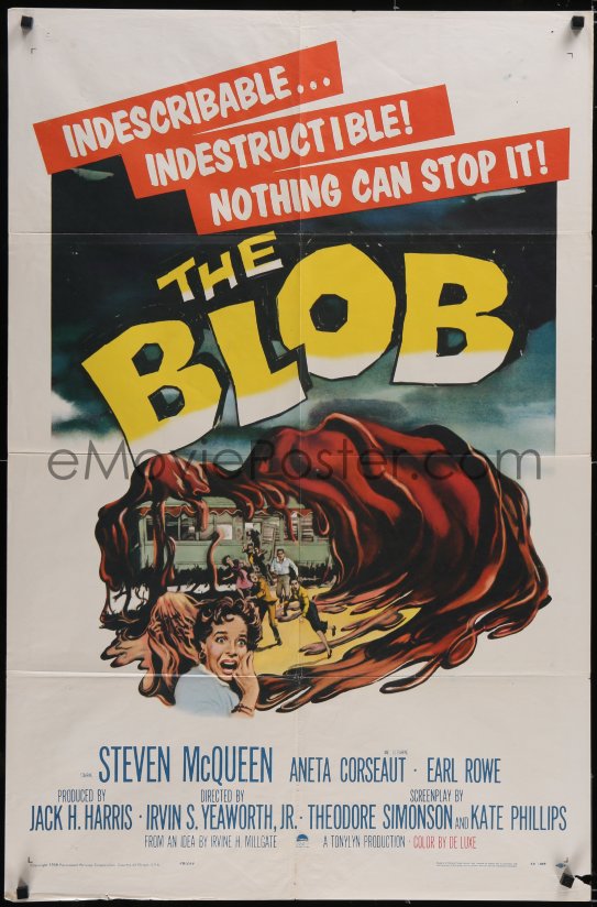 eMoviePoster.com: 5f0662 BLOB 1sh 1958 Steve McQueen, cool art of the ...