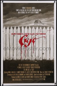 5g0722 CUJO 1sh 1983 Stephen King, horrifying artwork of bloody fence & house by Robert Tanenbaum!