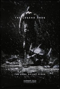 5g0727 DARK KNIGHT RISES teaser DS 1sh 2012 Tom Hardy as Bane, cool image of broken mask in the rain!