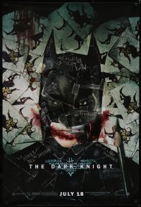 5g0724 DARK KNIGHT wilding 1sh 2008 cool playing card montage of Christian Bale as Batman!