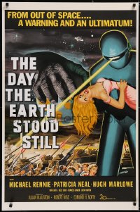 5g0563 DAY THE EARTH STOOD STILL S2 poster 2001 classic sci-fi art of Gort with Patricia Neal!