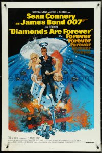 5g0739 DIAMONDS ARE FOREVER 1sh R1980 McGinnis art of Sean Connery as James Bond 007 w/sexy ladies!