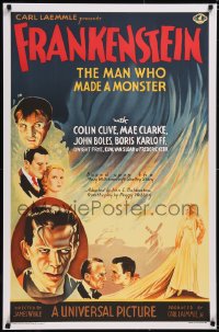 5g0567 FRANKENSTEIN S2 poster 2000 best art of Boris Karloff as the monster, James Whale classic!