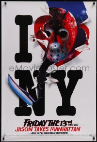 5g0779 FRIDAY THE 13th PART VIII recalled teaser 1sh 1989 Jason Takes Manhattan, I love NY in August