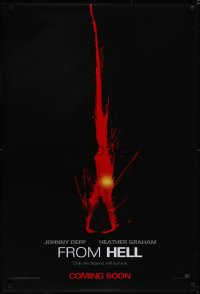 5g0785 FROM HELL int'l teaser DS 1sh 2001 Johnny Depp & Graham, only legend will survive!