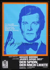 5g0602 SPY WHO LOVED ME orange/blue Moore style German 1977 James Bond 007 + Seiko wristwatch ad!