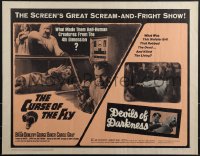 5g0226 CURSE OF THE FLY/DEVILS OF DARKNESS 1/2sh 1965 great scream-and-fright double-bill, rare!