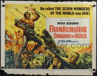 5g0243 FRANKENSTEIN CONQUERS THE WORLD 1/2sh 1966 Toho, monsters terrorizing by Reynold Brown!