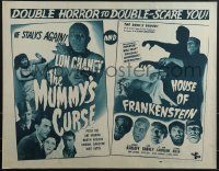 5g0259 HOUSE OF FRANKENSTEIN/MUMMY'S CURSE 1/2sh 1945 Karloff, double horror to double-scare you!