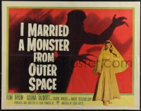 5g0263 I MARRIED A MONSTER FROM OUTER SPACE 1/2sh 1958 great image of Gloria Talbott & alien shadow!