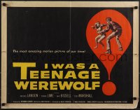 5g0265 I WAS A TEENAGE WEREWOLF 1/2sh 1957 Kallis & Brown art of monster Landon attacking girl!