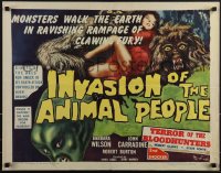 5g0267 INVASION OF THE ANIMAL PEOPLE/TERROR OF THE BLOODHUNTERS 1/2sh 1962 rampaging monsters!