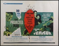 5g0281 PROJECTED MAN/ISLAND OF TERROR 1/2sh 1967 English sci-fi horror double-feature, ultra rare!