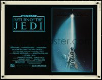 5g0288 RETURN OF THE JEDI 1/2sh 1983 George Lucas, art of hands holding lightsaber by Tim Reamer!