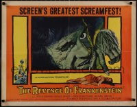 5g0289 REVENGE OF FRANKENSTEIN 1/2sh 1958 Peter Cushing in the greatest horrorama, cool monster art!