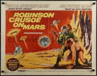 5g0290 ROBINSON CRUSOE ON MARS 1/2sh 1964 sci-fi art of Paul Mantee & his man Friday Victor Lundin!