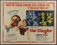 5g0305 TINGLER style B 1/2sh 1959 Vincent Price, William Castle, presented in Percepto!