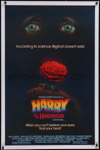 5g0811 HARRY & THE HENDERSONS 1sh 1987 Bigfoot, John Lithgow, Melinda Dillon & Don Ameche!