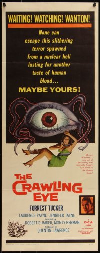 5g0039 CRAWLING EYE insert 1958 classic art of the slithering eyeball monster with victim!