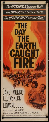 5g0045 DAY THE EARTH CAUGHT FIRE insert 1962 Val Guest sci-fi, the most jolting events of tomorrow!