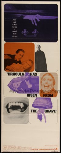 5g0049 DRACULA HAS RISEN FROM THE GRAVE insert 1969 Hammer, Christopher Lee, great vampire montage!