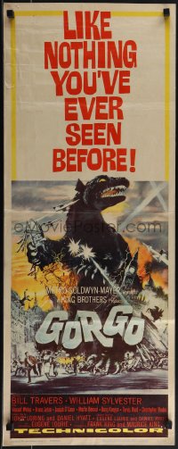 5g0075 GORGO insert 1961 great artwork of giant monster terrorizing London by Joseph Smith!