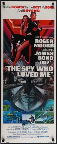 5g0133 SPY WHO LOVED ME insert 1977 great art of Roger Moore as James Bond by Bob Peak!