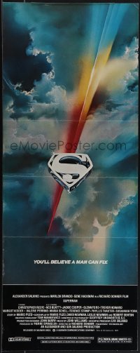 5g0140 SUPERMAN insert 1978 comic book hero Christopher Reeve, Gene Hackman, full-bleed Bob Peak art