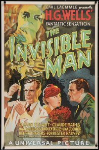 5g0569 INVISIBLE MAN S2 poster 1999 James Whale, Claude Rains, H.G. Wells, best horror artwork!