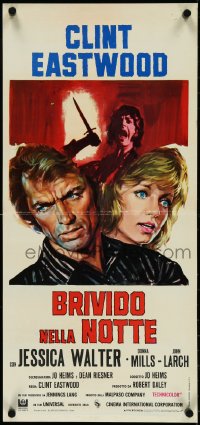 5g0177 PLAY MISTY FOR ME Italian locandina 1971 classic Clint Eastwood, Donna Mills, Walter w/knife!