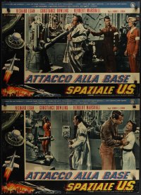 5g0333 GOG 7 Italian 18x26 pbustas 1959 Frankenstein of steel robot destroys its makers, ultra rare!