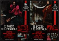 5g0329 PIT & THE PENDULUM 8 Italian 18x26 pbustas R1975 Vincent Price, Corman & Edgar Allan Poe!