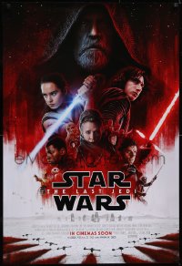 5g0865 LAST JEDI int'l advance DS 1sh 2017 Star Wars, Hamill, Ridley, cast montage!