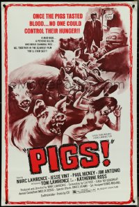 5g0932 PIGS 1sh 1972 wacky killer swine, once they tasted blood - no one could control their hunger!