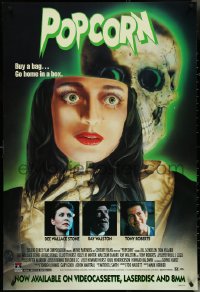 5g0625 POPCORN 27x40 video poster 1991 cool wild Joann horror art, buy a bag, go home in a box!