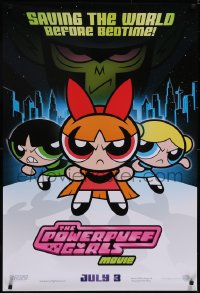 5g0940 POWERPUFF GIRLS MOVIE advance DS 1sh 2002 Craig McCracken, saving the world before bedtime!