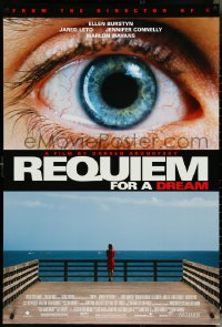 5g0949 REQUIEM FOR A DREAM 1sh 2000 drug addicts Jared Leto & Jennifer Connelly, cool eye image!