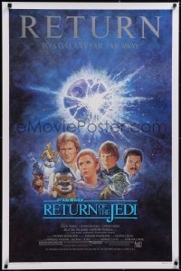 5g0953 RETURN OF THE JEDI studio style 1sh R1985 George Lucas classic, Mark Hamill, Ford, Tom Jung art!