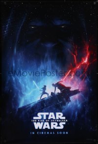 5g0963 RISE OF SKYWALKER int'l teaser DS 1sh 2019 Star Wars, Kylo battles Rey, in Cinemas Soon!