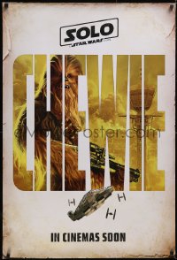 5g0996 SOLO int'l teaser DS 1sh 2018 A Star Wars Story, Ron Howard, great image of Chewbacca!