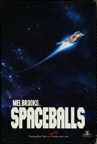 5g1001 SPACEBALLS teaser 1sh 1987 Mel Brooks sci-fi Star Wars spoof, John Candy, Pullman!