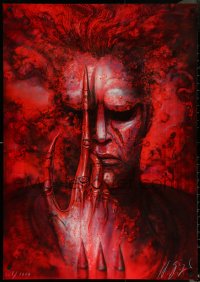 5g0529 H.R. GIGER signed #268/1000 26x37 art print 1980s creature used for Future Kill, red!