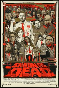 5g0553 SHAUN OF THE DEAD signed #58/710 24x36 art print 2013 by Tyler Stout, Mondo, regular edition!